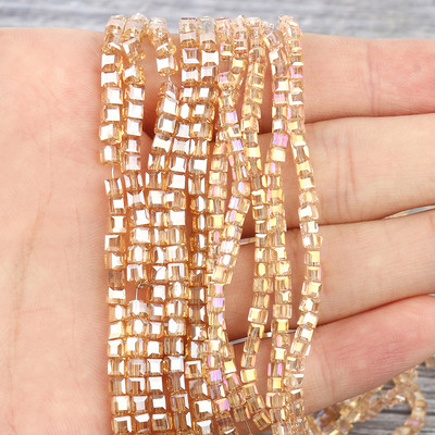 2 mm 3 mm 4 mm AB Fasetirana kocka austrijske kristalne staklene perle kvadratne labave razmaknice za izradu nakita DIY narukvica ogrlica