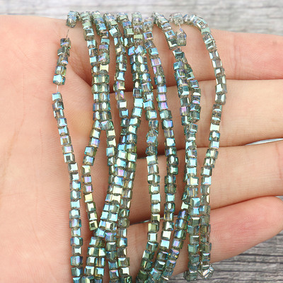 2 mm 3 mm 4 mm AB Fasetirana kocka austrijske kristalne staklene perle kvadratne labave razmaknice za izradu nakita DIY narukvica ogrlica