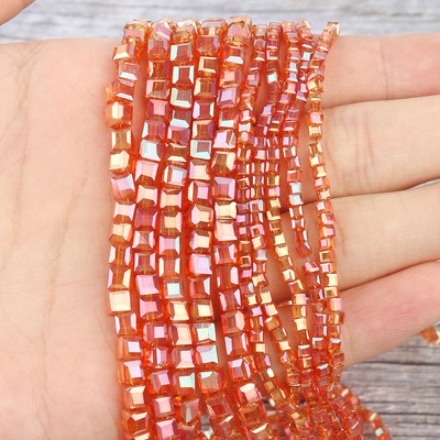 2 mm 3 mm 4 mm AB Fasetirana kocka austrijske kristalne staklene perle kvadratne labave razmaknice za izradu nakita DIY narukvica ogrlica