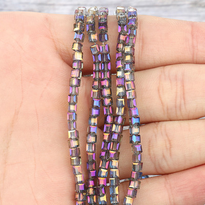 2 mm 3 mm 4 mm AB Fasetirana kocka austrijske kristalne staklene perle kvadratne labave razmaknice za izradu nakita DIY narukvica ogrlica