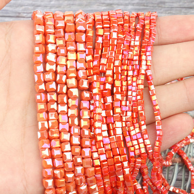 2 mm 3 mm 4 mm AB Fasetirana kocka austrijske kristalne staklene perle kvadratne labave razmaknice za izradu nakita DIY narukvica ogrlica