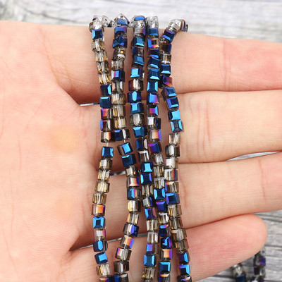 2 mm 3 mm 4 mm AB Fasetirana kocka austrijske kristalne staklene perle kvadratne labave razmaknice za izradu nakita DIY narukvica ogrlica