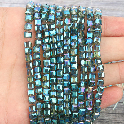 2 mm 3 mm 4 mm AB Fasetirana kocka austrijske kristalne staklene perle kvadratne labave razmaknice za izradu nakita DIY narukvica ogrlica