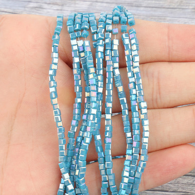 2 mm 3 mm 4 mm AB Fasetirana kocka austrijske kristalne staklene perle kvadratne labave razmaknice za izradu nakita DIY narukvica ogrlica