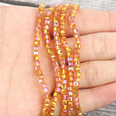 2 mm 3 mm 4 mm AB Fasetirana kocka austrijske kristalne staklene perle kvadratne labave razmaknice za izradu nakita DIY narukvica ogrlica