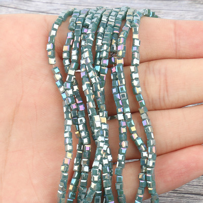 2 mm 3 mm 4 mm AB Fasetirana kocka austrijske kristalne staklene perle kvadratne labave razmaknice za izradu nakita DIY narukvica ogrlica