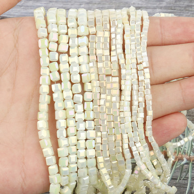 2 mm 3 mm 4 mm AB Fasetirana kocka austrijske kristalne staklene perle kvadratne labave razmaknice za izradu nakita DIY narukvica ogrlica