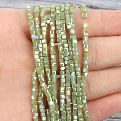 2 mm 3 mm 4 mm AB Fasetirana kocka austrijske kristalne staklene perle kvadratne labave razmaknice za izradu nakita DIY narukvica ogrlica