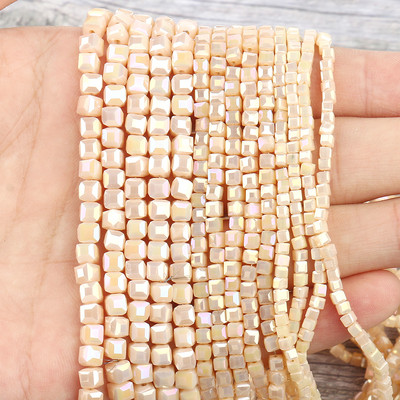 2 mm 3 mm 4 mm AB Fasetirana kocka austrijske kristalne staklene perle kvadratne labave razmaknice za izradu nakita DIY narukvica ogrlica