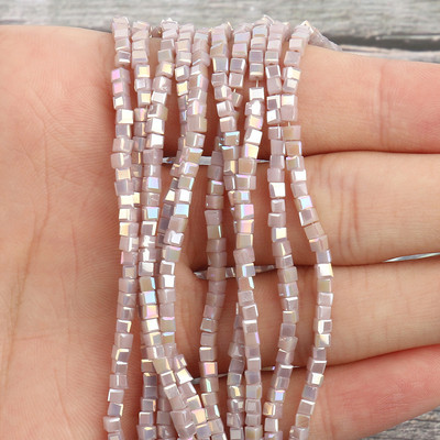 2 mm 3 mm 4 mm AB Fasetirana kocka austrijske kristalne staklene perle kvadratne labave razmaknice za izradu nakita DIY narukvica ogrlica