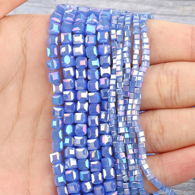 2 mm 3 mm 4 mm AB Fasetirana kocka austrijske kristalne staklene perle kvadratne labave razmaknice za izradu nakita DIY narukvica ogrlica