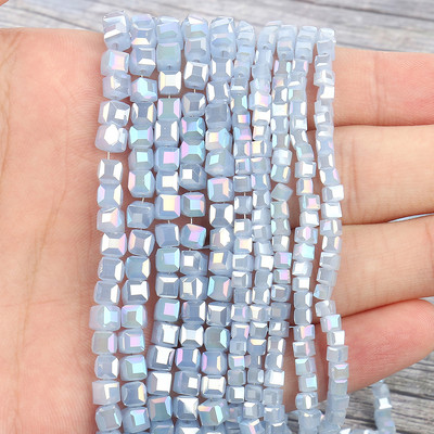 2 mm 3 mm 4 mm AB Fasetirana kocka austrijske kristalne staklene perle kvadratne labave razmaknice za izradu nakita DIY narukvica ogrlica