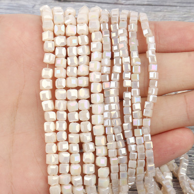 2 mm 3 mm 4 mm AB Fasetirana kocka austrijske kristalne staklene perle kvadratne labave razmaknice za izradu nakita DIY narukvica ogrlica