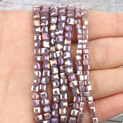 2 mm 3 mm 4 mm AB Fasetirana kocka austrijske kristalne staklene perle kvadratne labave razmaknice za izradu nakita DIY narukvica ogrlica