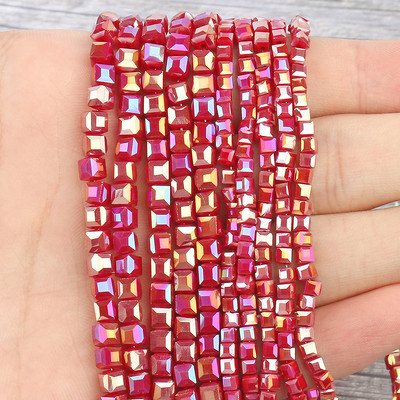 2 mm 3 mm 4 mm AB Fasetirana kocka austrijske kristalne staklene perle kvadratne labave razmaknice za izradu nakita DIY narukvica ogrlica