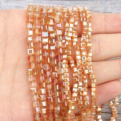 2 mm 3 mm 4 mm AB Fasetirana kocka austrijske kristalne staklene perle kvadratne labave razmaknice za izradu nakita DIY narukvica ogrlica