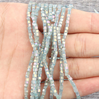 2 mm 3 mm 4 mm AB Fasetirana kocka austrijske kristalne staklene perle kvadratne labave razmaknice za izradu nakita DIY narukvica ogrlica