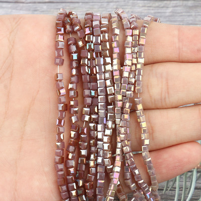 2 mm 3 mm 4 mm AB Fasetirana kocka austrijske kristalne staklene perle kvadratne labave razmaknice za izradu nakita DIY narukvica ogrlica