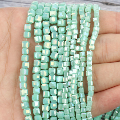 2 mm 3 mm 4 mm AB Fasetirana kocka austrijske kristalne staklene perle kvadratne labave razmaknice za izradu nakita DIY narukvica ogrlica