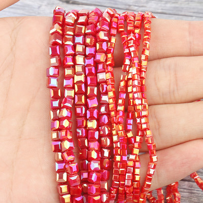 2 mm 3 mm 4 mm AB Fasetirana kocka austrijske kristalne staklene perle kvadratne labave razmaknice za izradu nakita DIY narukvica ogrlica