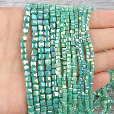 2 mm 3 mm 4 mm AB Fasetirana kocka austrijske kristalne staklene perle kvadratne labave razmaknice za izradu nakita DIY narukvica ogrlica