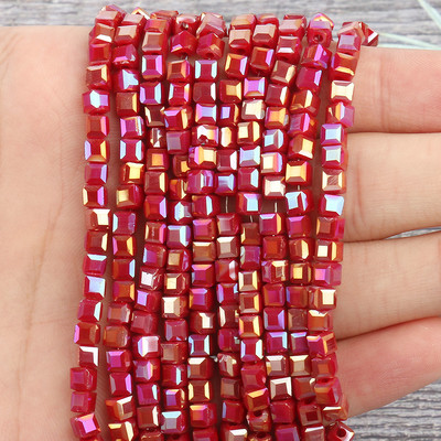 2 mm 3 mm 4 mm AB Fasetirana kocka austrijske kristalne staklene perle kvadratne labave razmaknice za izradu nakita DIY narukvica ogrlica