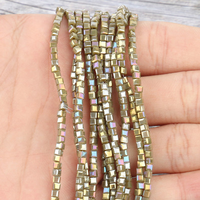 2 mm 3 mm 4 mm AB Fasetirana kocka austrijske kristalne staklene perle kvadratne labave razmaknice za izradu nakita DIY narukvica ogrlica