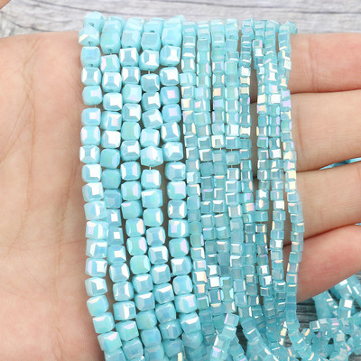 2 mm 3 mm 4 mm AB Fasetirana kocka austrijske kristalne staklene perle kvadratne labave razmaknice za izradu nakita DIY narukvica ogrlica