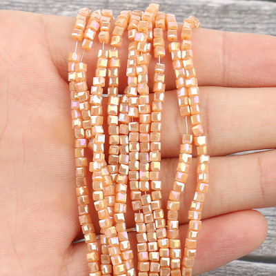 2 mm 3 mm 4 mm AB Fasetirana kocka austrijske kristalne staklene perle kvadratne labave razmaknice za izradu nakita DIY narukvica ogrlica