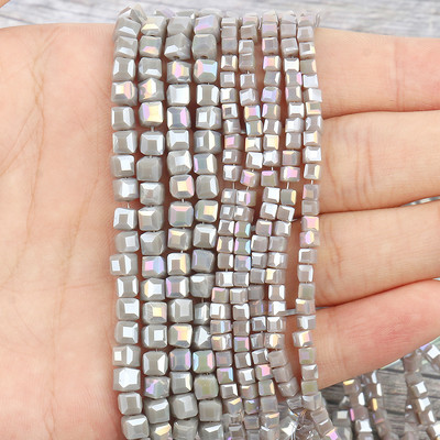 2 mm 3 mm 4 mm AB Fasetirana kocka austrijske kristalne staklene perle kvadratne labave razmaknice za izradu nakita DIY narukvica ogrlica