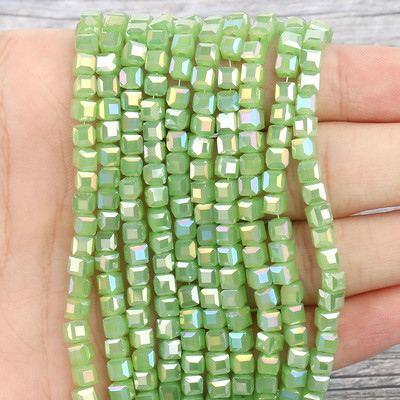 2 mm 3 mm 4 mm AB Fasetirana kocka austrijske kristalne staklene perle kvadratne labave razmaknice za izradu nakita DIY narukvica ogrlica