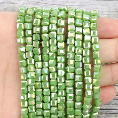 2 mm 3 mm 4 mm AB Fasetirana kocka austrijske kristalne staklene perle kvadratne labave razmaknice za izradu nakita DIY narukvica ogrlica