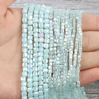 2 mm 3 mm 4 mm AB Fasetirana kocka austrijske kristalne staklene perle kvadratne labave razmaknice za izradu nakita DIY narukvica ogrlica