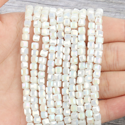 2 mm 3 mm 4 mm AB Fasetirana kocka austrijske kristalne staklene perle kvadratne labave razmaknice za izradu nakita DIY narukvica ogrlica