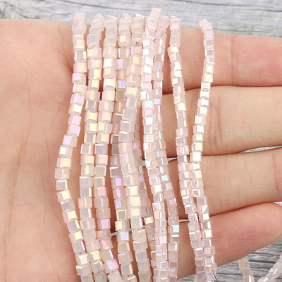 2 mm 3 mm 4 mm AB Fasetirana kocka austrijske kristalne staklene perle kvadratne labave razmaknice za izradu nakita DIY narukvica ogrlica