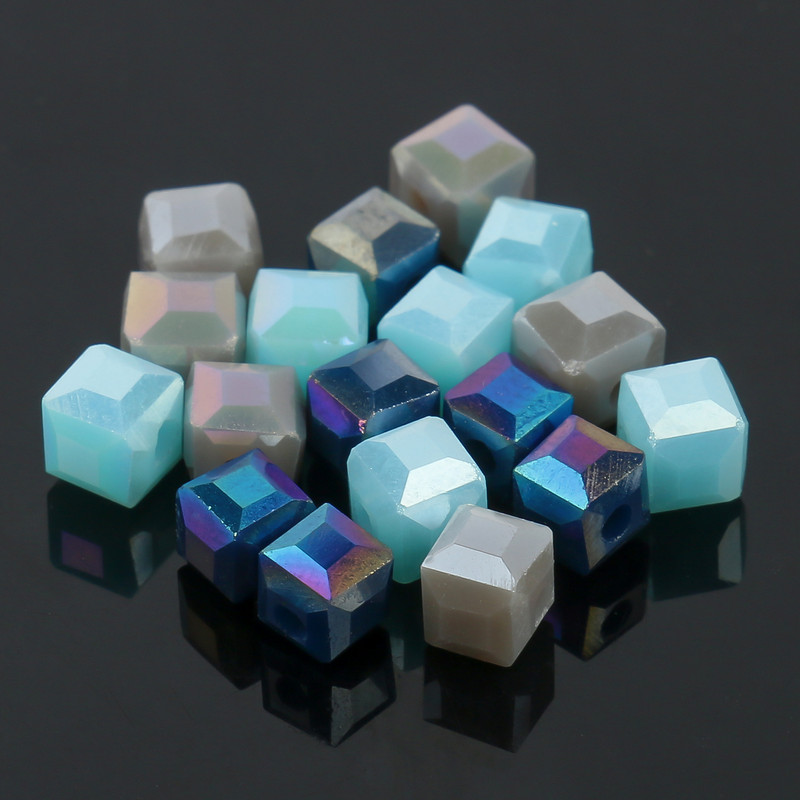 2 mm 3 mm 4 mm AB Fasetirana kocka austrijske kristalne staklene perle kvadratne labave razmaknice za izradu nakita DIY narukvica ogrlica