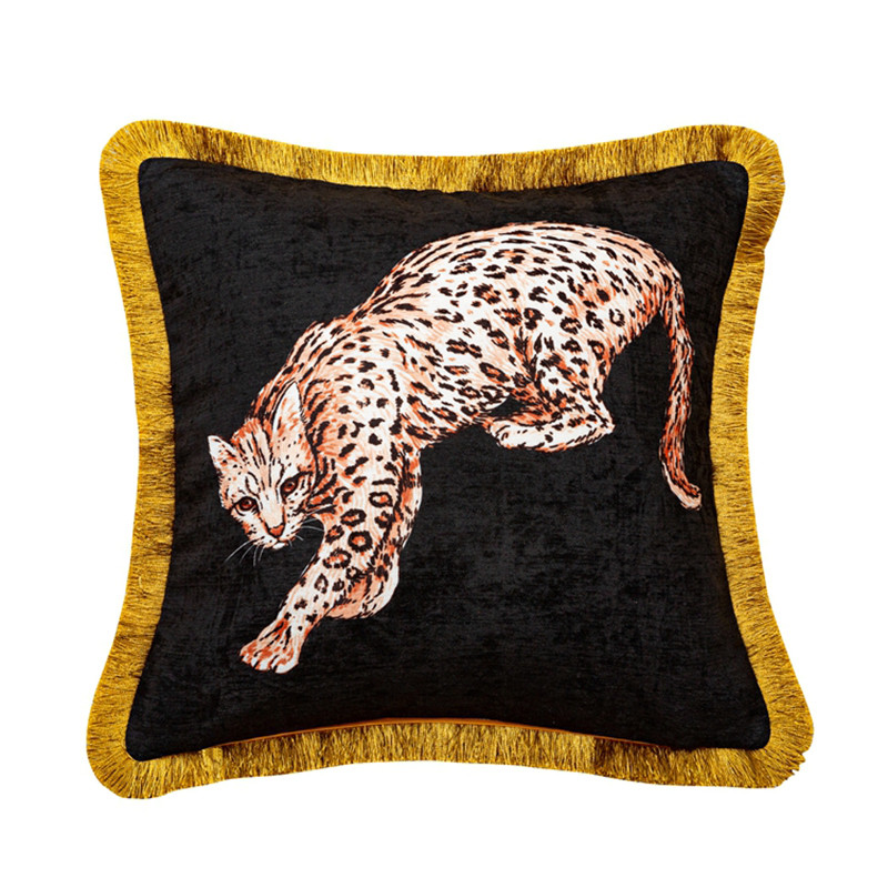 Otthoni dekoráció párnahuzat Dekoratív ágyéki párnahuzat Vintage Artistic Tiger Leopard Bojt Luxus Bolster kanapé székágy