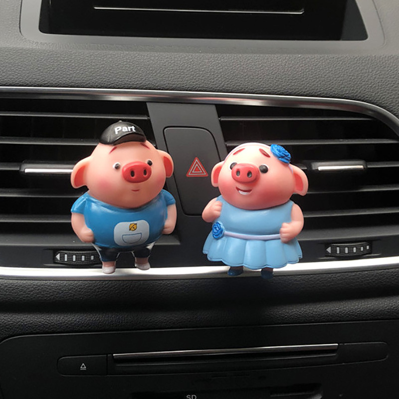 Odorizante drăguț pentru mașină, aromă în difuzor de mașină, clipă de ventilație de porcușor de desene animate, miros de mașină, miros pentru accesorii auto, decor interior auto