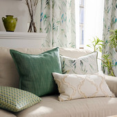 Otthoni dekoráció párnahuzat dekoratív párnahuzat francia vidéki stílusú sárga zöld geometrikus elefántcsont bojt hímzés kanapé szék