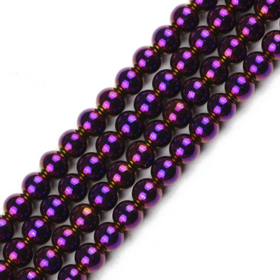 6 mm 100 komada plave, zlatne boje, ljubičaste, okrugle odstojnice od prirodnog kamena od hematita, labave perle za izradu nakita, narukvica, DIY dodataka