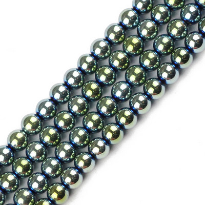 6 mm 100 komada plave, zlatne boje, ljubičaste, okrugle odstojnice od prirodnog kamena od hematita, labave perle za izradu nakita, narukvica, DIY dodataka