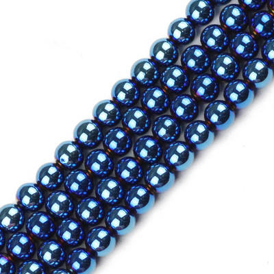 6 mm 100 komada plave, zlatne boje, ljubičaste, okrugle odstojnice od prirodnog kamena od hematita, labave perle za izradu nakita, narukvica, DIY dodataka