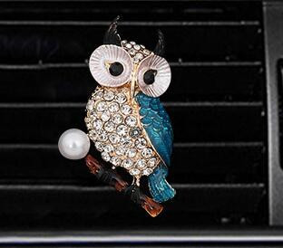Automatski izlaz Osvježivač zraka Metalni osvježivač zraka za automobil Mirisni darovi Ventilacijski otvor Parfem Pearl Owl Crystal Parfem Clip