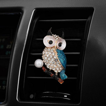 Автоматичен изход Освежител за въздух Метален освежител за въздух Аромат Подаръци Въздушен отвор Парфюм Pearl Owl Crystal Парфюм Щипка