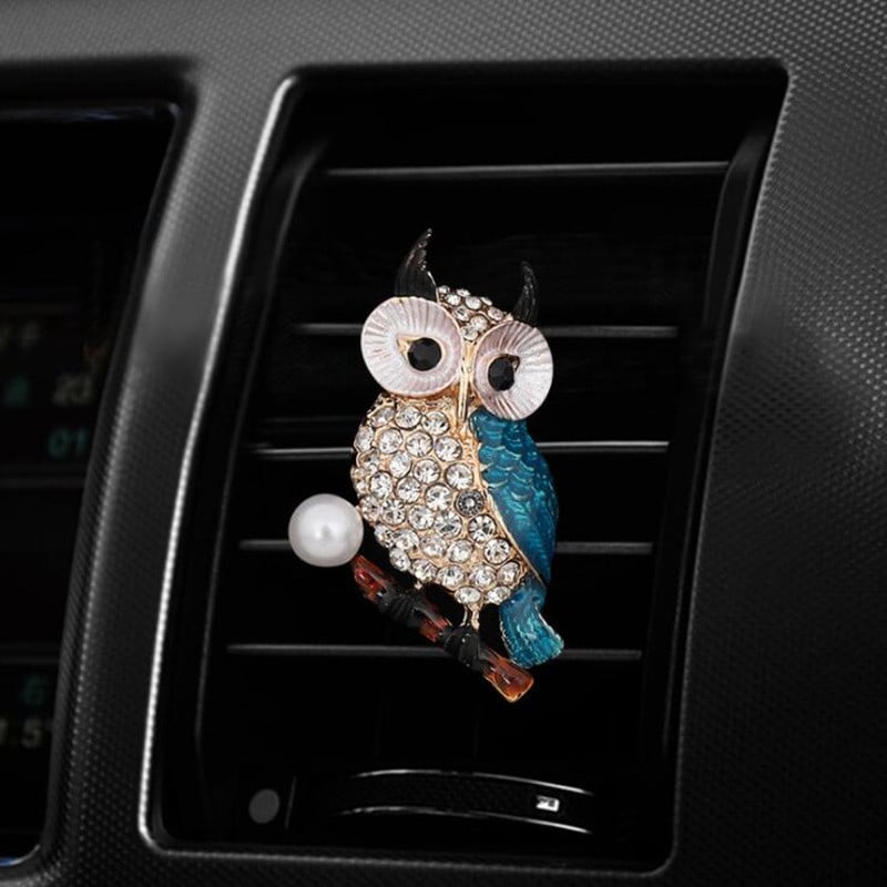Automatski izlaz Osvježivač zraka Metalni osvježivač zraka za automobil Mirisni darovi Ventilacijski otvor Parfem Pearl Owl Crystal Parfem Clip
