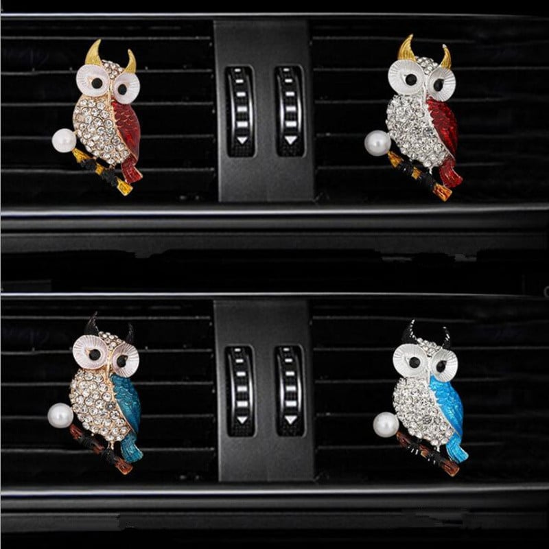 Automatski izlaz Osvježivač zraka Metalni osvježivač zraka za automobil Mirisni darovi Ventilacijski otvor Parfem Pearl Owl Crystal Parfem Clip
