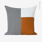 Houndstooth Narančasto Bijelo Sivo Prošiveni Jastuk Svjetlo Luksuzni Model Soba Dnevni Sofa Kauč Jastuk Spavaća soba Četvrtasti Jastuk Jastuk