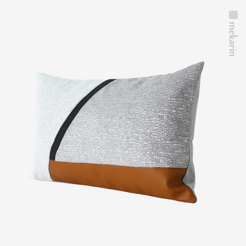 Μαξιλάρι μέσης σκανδιναβικής μινιμαλιστικής γεωμετρικής ραφής τετράγωνο μαξιλάρι ελαφρύ πολυτελές δερμάτινο μαξιλάρι φανέλα καναπέ σαλονιού