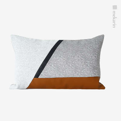 Põhjamaine minimalistlik geomeetriliste õmblustega vööpadi kandiline padi hele luksuslik elutoa diivan flanellpadi nahast padi