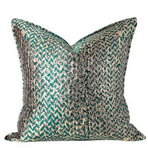 Lakásdekor Párnahuzat Dekoratív párnahuzat Modern Egyszerű Luxus Leaf Jacquard Pezsgő Coussin Kanapé Szék Négyzet Ágynemű